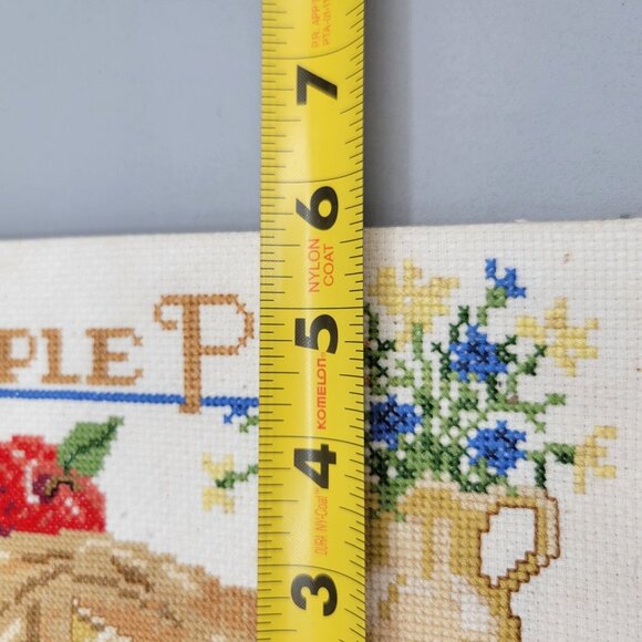 Handmade Cross Stitch Apple Pie Design Kitchen Wall Art - Picture 4 of 4